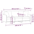 Vidaxl Metal 3-Seater Sofa in Dark Gray Fabric