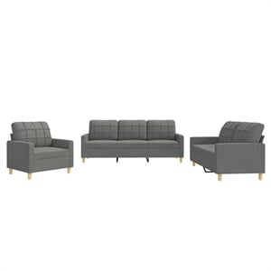 Vidaxl Metal Sofa Set in Dark Grey Polyester Fabric