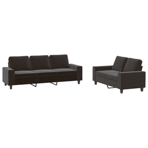 Vidaxl Metal Sofa Set in Black Fabric