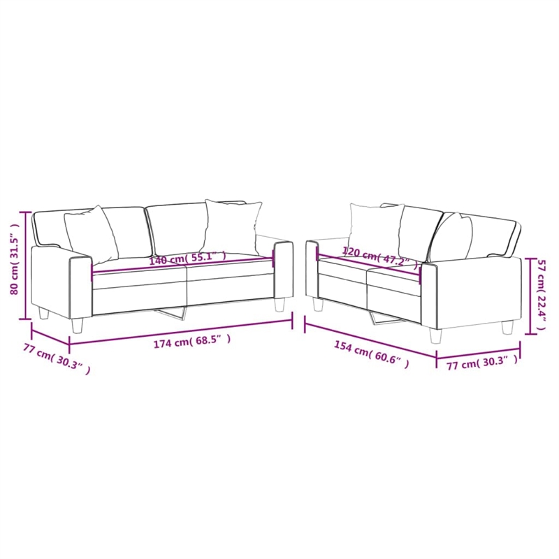 Vidaxl Sofa Set in Black