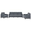 Vidaxl Large Metal Sofa Set in Dark Grey Polyester Velvet