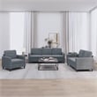 Vidaxl Large Metal Sofa Set in Dark Grey Polyester Velvet