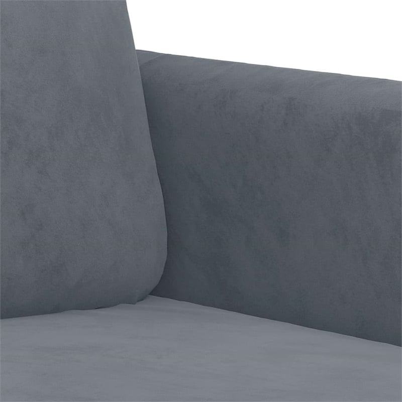 Vidaxl Large Metal Sofa Set in Dark Grey Polyester Velvet
