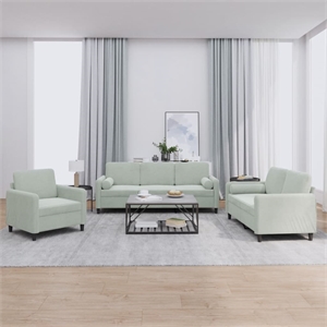 Vidaxl 3 Piece Sofa Set in Light Gray Velvet