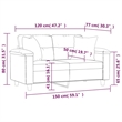 Vidaxl Metal 2-Seater in Sofa Black Faux Leather