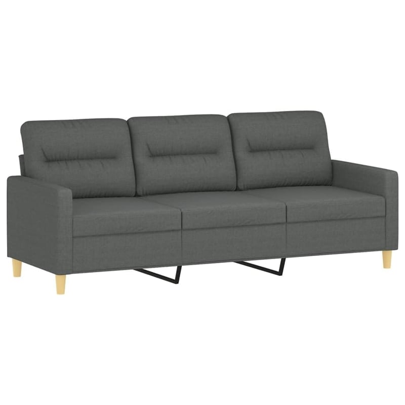 Vidaxl 3-Seater Sofa with Footstool in Dark Grey