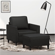 Vidaxl Single Sofa Chair with Footstool in Black