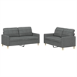 Vidaxl Metal Sofa Set in Dark Grey Polyester Fabric