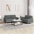 Vidaxl Metal Sofa Set in Dark Grey Polyester Fabric