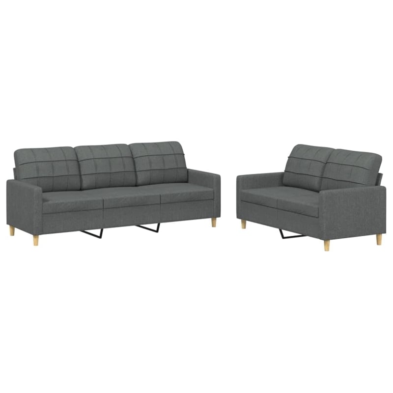 Vidaxl Sofa Set in Dark Grey Fabric Polyester