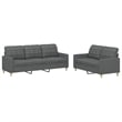Vidaxl Sofa Set in Dark Grey Fabric Polyester