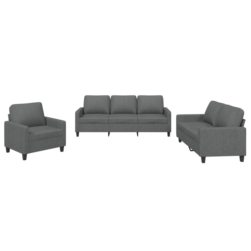 Vidaxl Rectangular Modern Sofa Set in Dark Grey