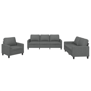 Vidaxl Rectangular Modern Sofa Set in Dark Grey