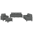 Vidaxl 4 Piece Sofa Set with Cushions in Dark Gray Fabric