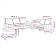 Vidaxl 3 Piece Sofa Set with Cushions in Dark Gray Fabric