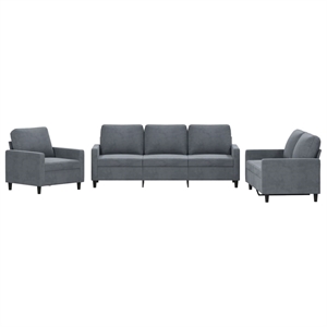 Vidaxl Metal Sofa Set in Dark Gray Polyester