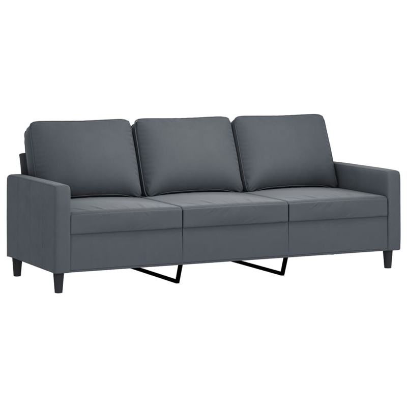Vidaxl Metal Sofa Set in Dark Gray Polyester