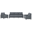 Vidaxl Metal Sofa Set in Dark Gray Polyester