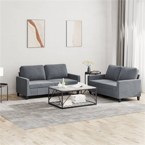 Vidaxl 2-Seater Loveseat in Dark Grey Velvet