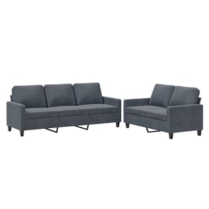 Vidaxl 2 Piece Sofa Set in Dark Gray Velvet