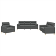 Vidaxl Metal Sofa Set in Dark Grey Polyester Fabric