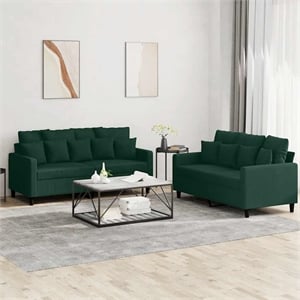 Vidaxl Metal Sofa Set in Dark Green Velvet