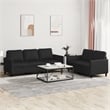 Vidaxl Metal Sofa Set in Black Faux Leather