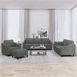 Vidaxl Metal Large Sofa Set in Dark Grey Polyester