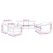 Vidaxl Metal Large Sofa Set in Dark Grey Fabric