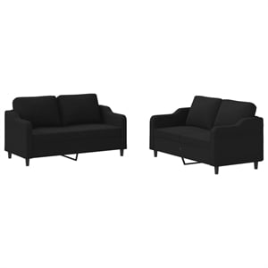 Vidaxl Metal Sofa Set in Black Fabric