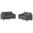 Vidaxl Metal Sofa Set in Dark Grey Polyester Fabric