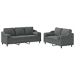 Vidaxl 2-Seater And 3-Seater Sofa Set in Dark Grey Polyester Fabric