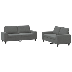 Vidaxl 2 Piece 2 Seater Sofa Set in Dark Gray