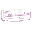 Vidaxl Standard Sofa Bed in Light Gray Polyester Velvet
