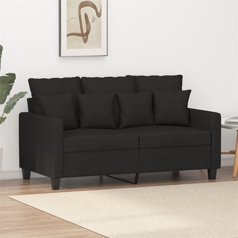 Vidaxl 2-Seater Sofa in Black Polyester