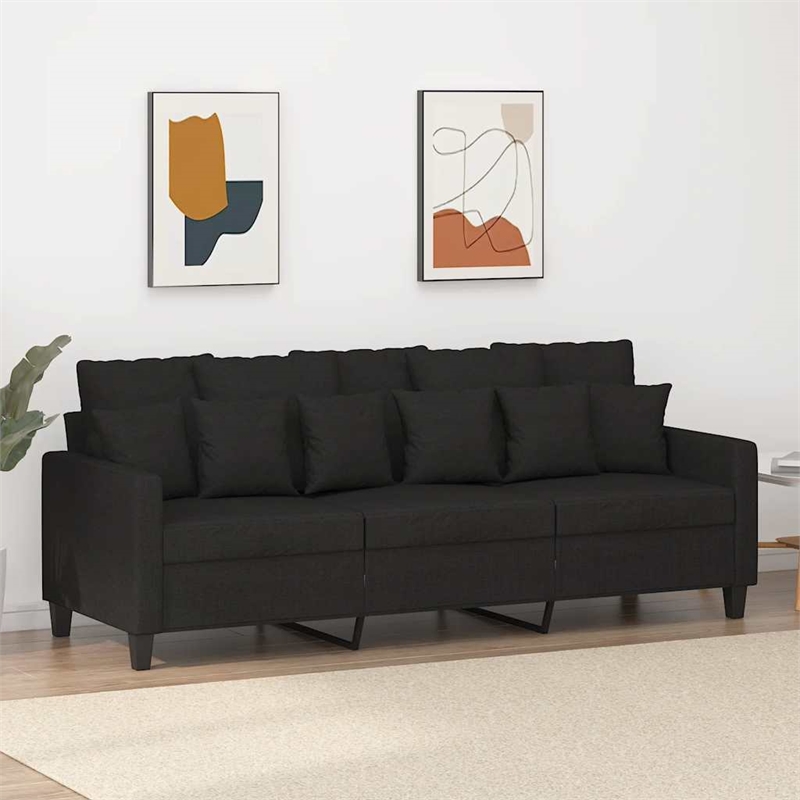 Vidaxl 3-Seater Sofa in Black