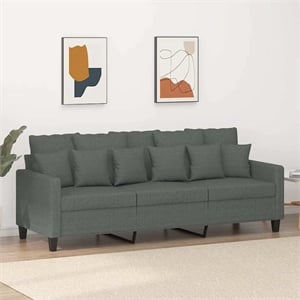 Vidaxl 3-Seater Sofa in Dark Gray Fabric