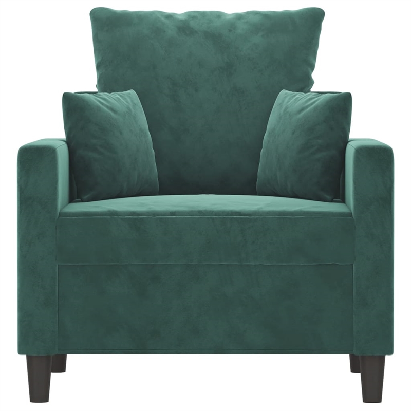 Vidaxl Single Sofa Chair in Dark Green Polyester Velvet