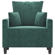 Vidaxl Single Sofa Chair in Dark Green Polyester Velvet