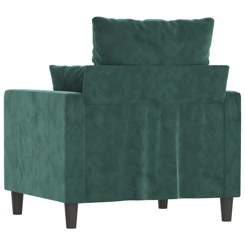 Vidaxl Single Sofa Chair in Dark Green Polyester Velvet