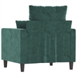Vidaxl Single Sofa Chair in Dark Green Polyester Velvet