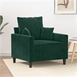 Vidaxl Single Sofa Chair in Dark Green Polyester Velvet