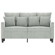 Vidaxl Metal 2-Seater Sofa in Light Grey Polyester Velvet