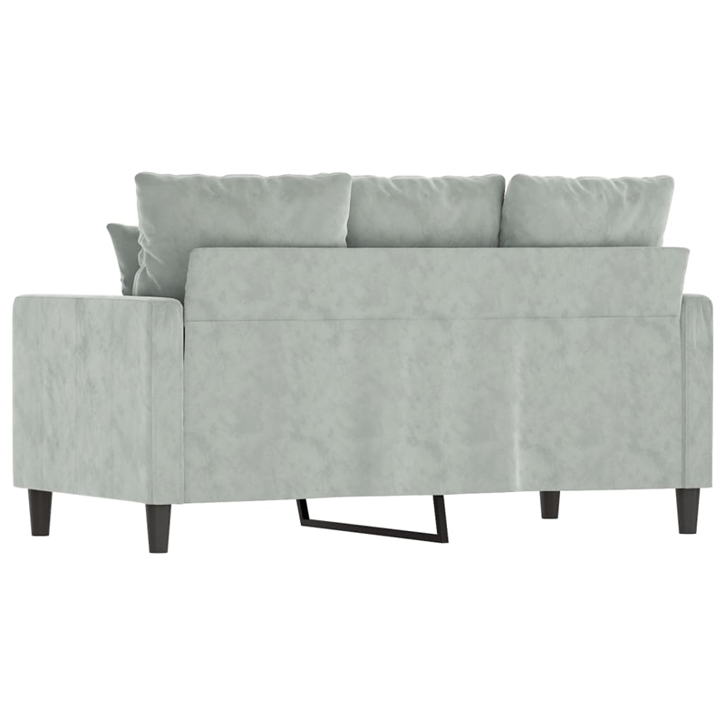 Vidaxl Metal 2-Seater Sofa in Light Grey Polyester Velvet