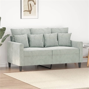 Vidaxl Metal 2-Seater Sofa in Light Grey Polyester Velvet