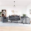 Vidaxl Sofa Set in Dark Grey Polyester Velvet