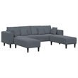 Vidaxl 3 Pcs Velvet Sofa with Cushion in Dark Grey