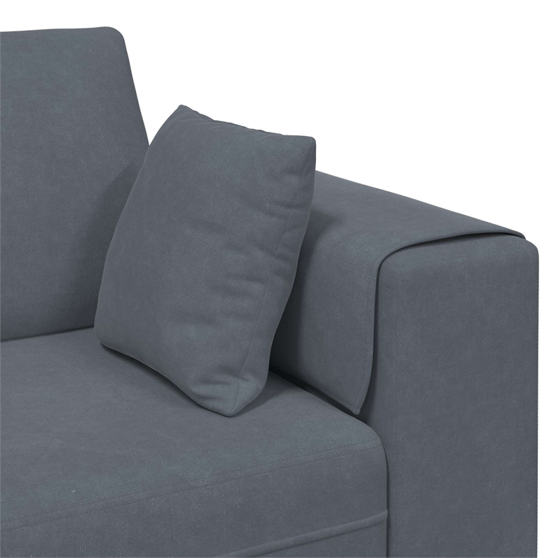 Vidaxl 3 Pcs Velvet Sofa with Cushion in Dark Grey