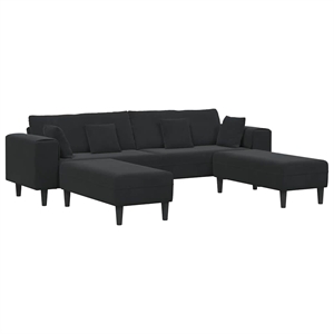 Vidaxl 3 Pcs Velvet Sofa with Cushion in Black