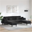 Vidaxl 3 Pcs Velvet Sofa with Cushion in Black